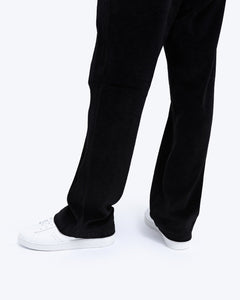 Velour Knit Track Pant, Black